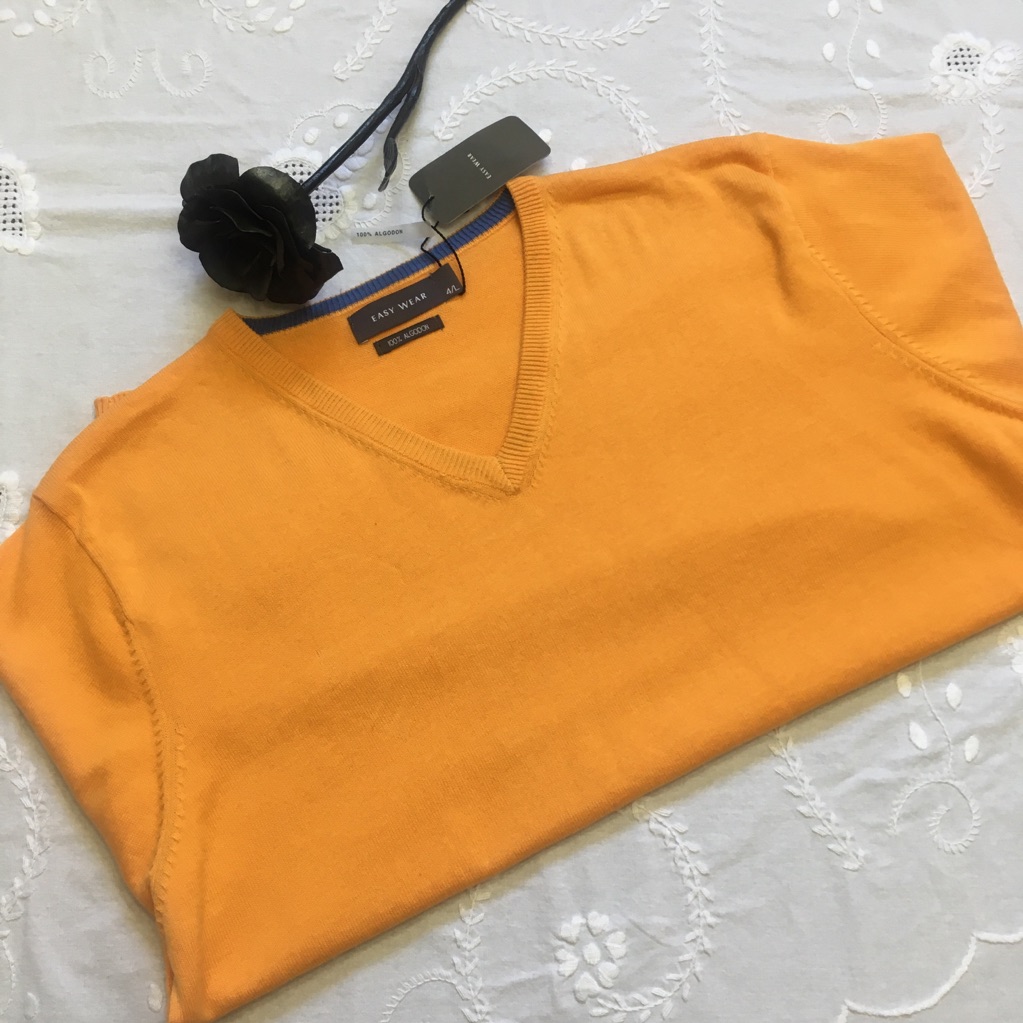 Nwt Easy Wear Cotton V-Neck Sweater From Spain